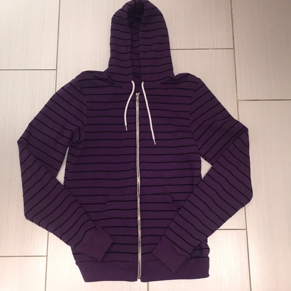 Purple Striped Zip Up Hoodie | Poshmark